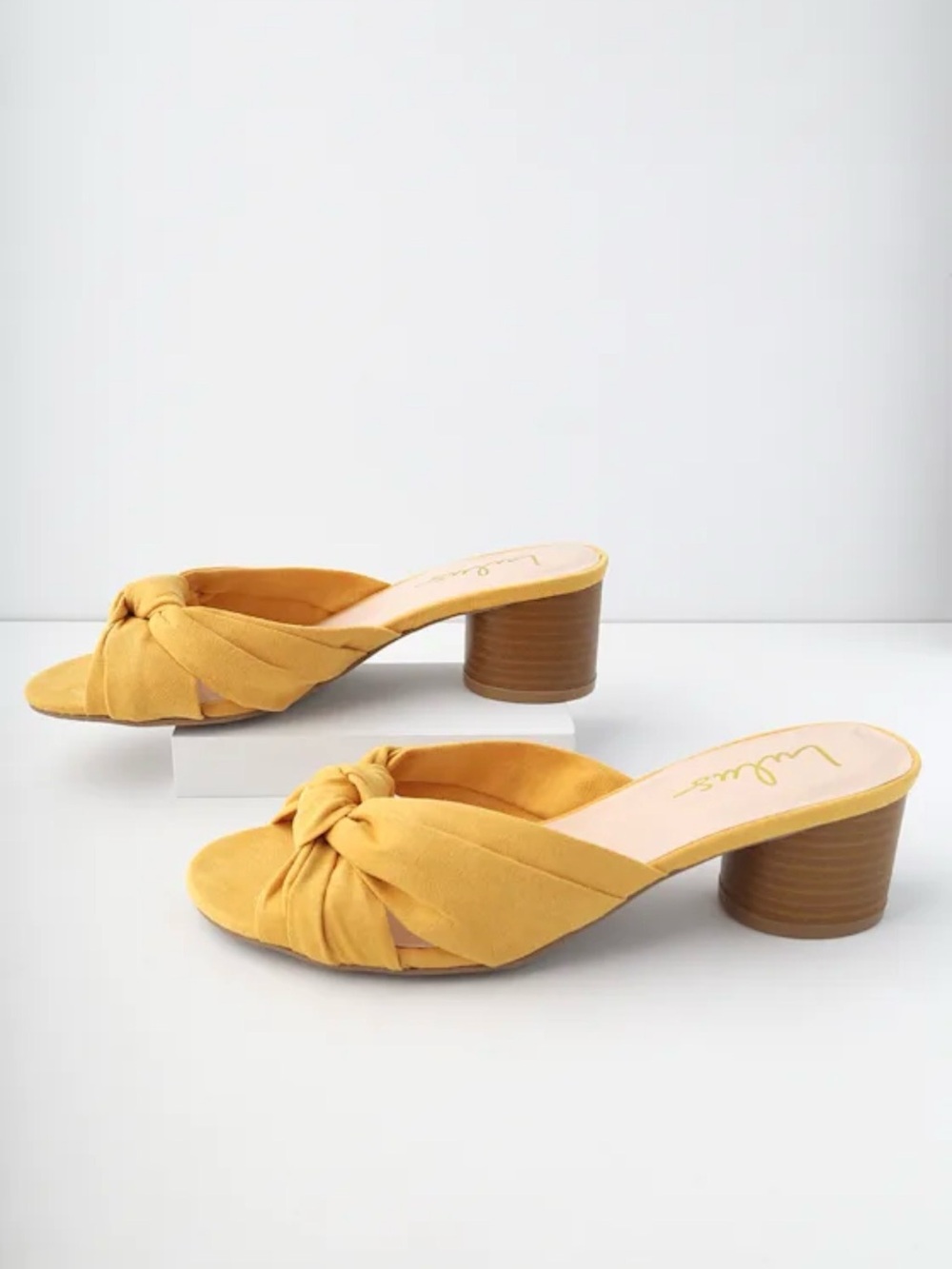 Luca Mustard Yellow Faux-Suede Mules